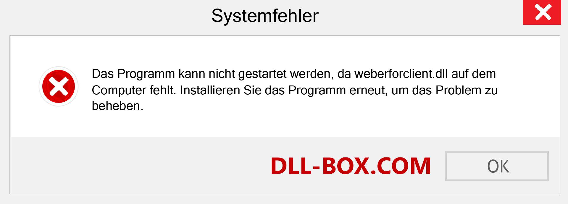 weberforclient.dll-Datei fehlt?. Download für Windows 7, 8, 10 - Fix weberforclient dll Missing Error unter Windows, Fotos, Bildern