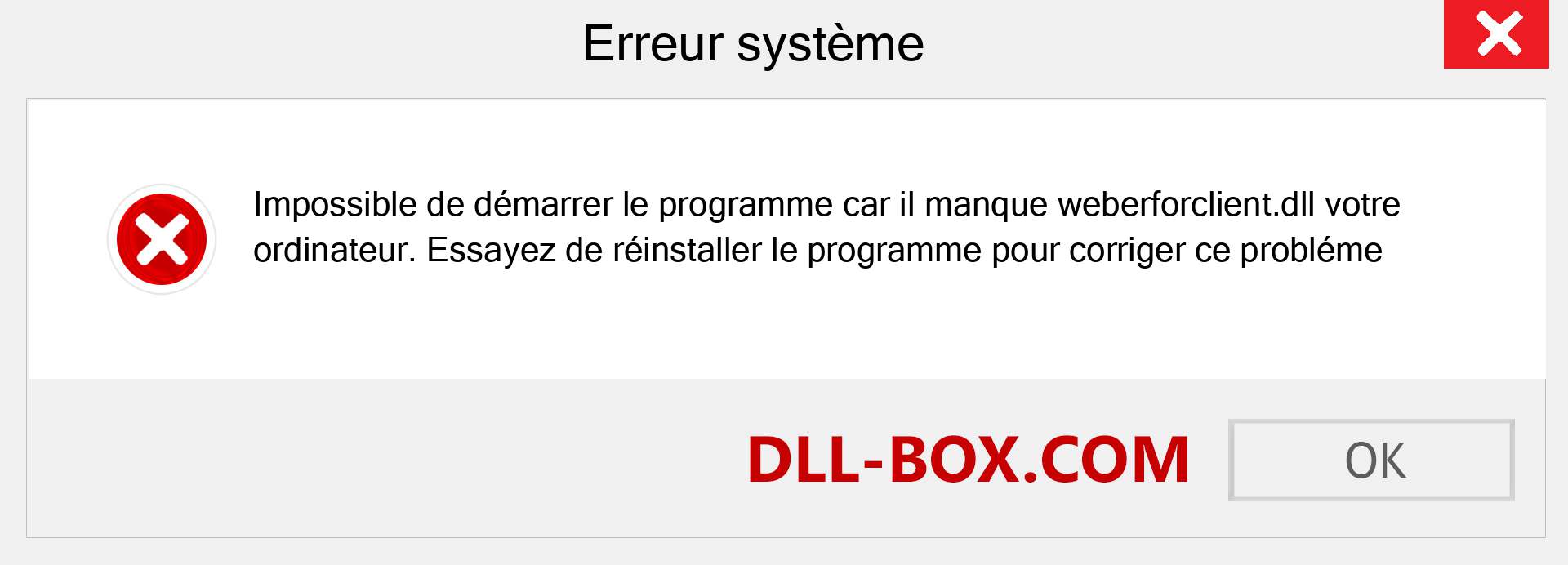 Le fichier weberforclient.dll est manquant ?. Télécharger pour Windows 7, 8, 10 - Correction de l'erreur manquante weberforclient dll sur Windows, photos, images